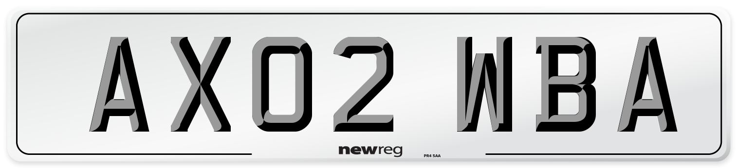 AX02 WBA Number Plate from New Reg